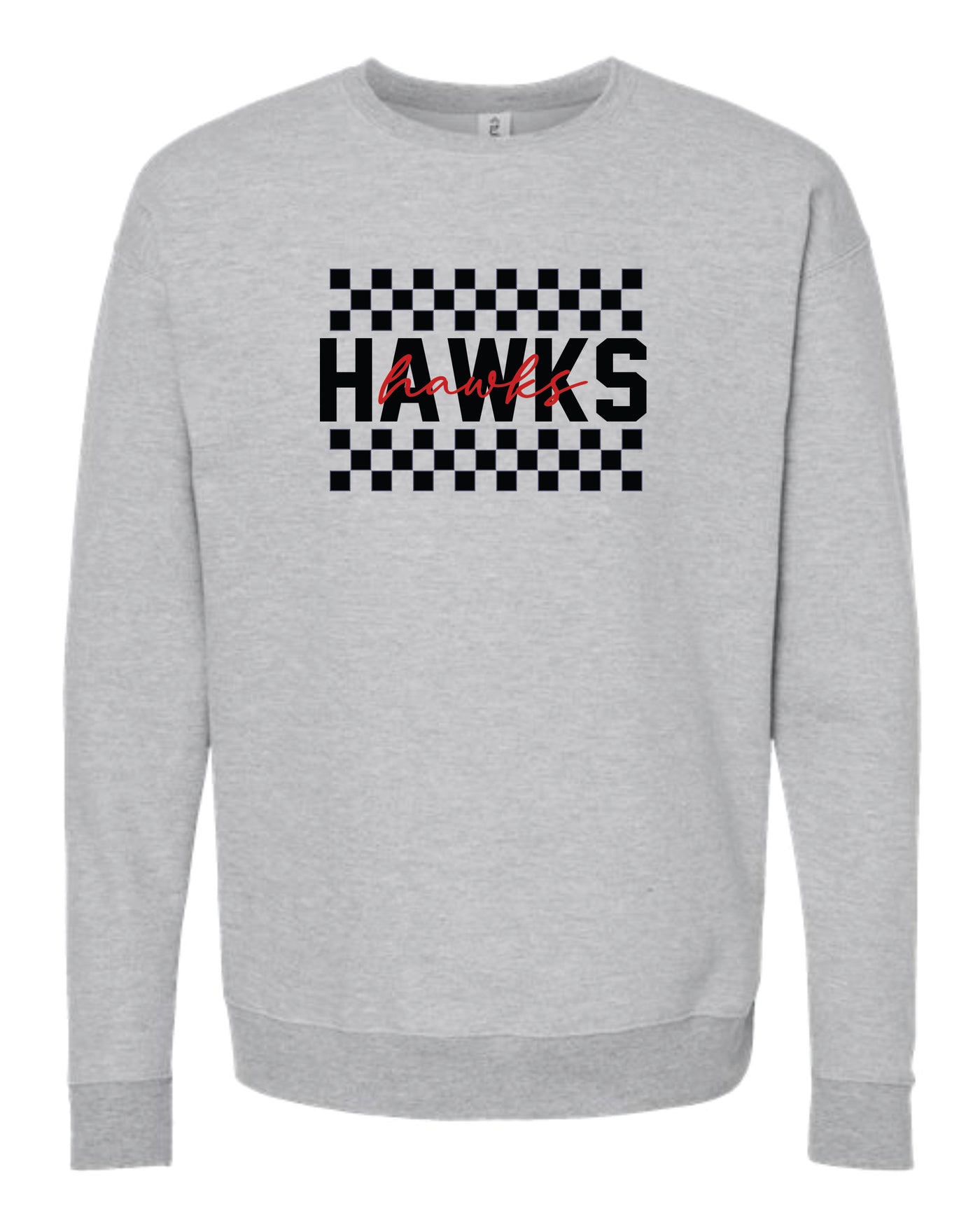 Checkered School Spirit Crewneck Sweatshirt