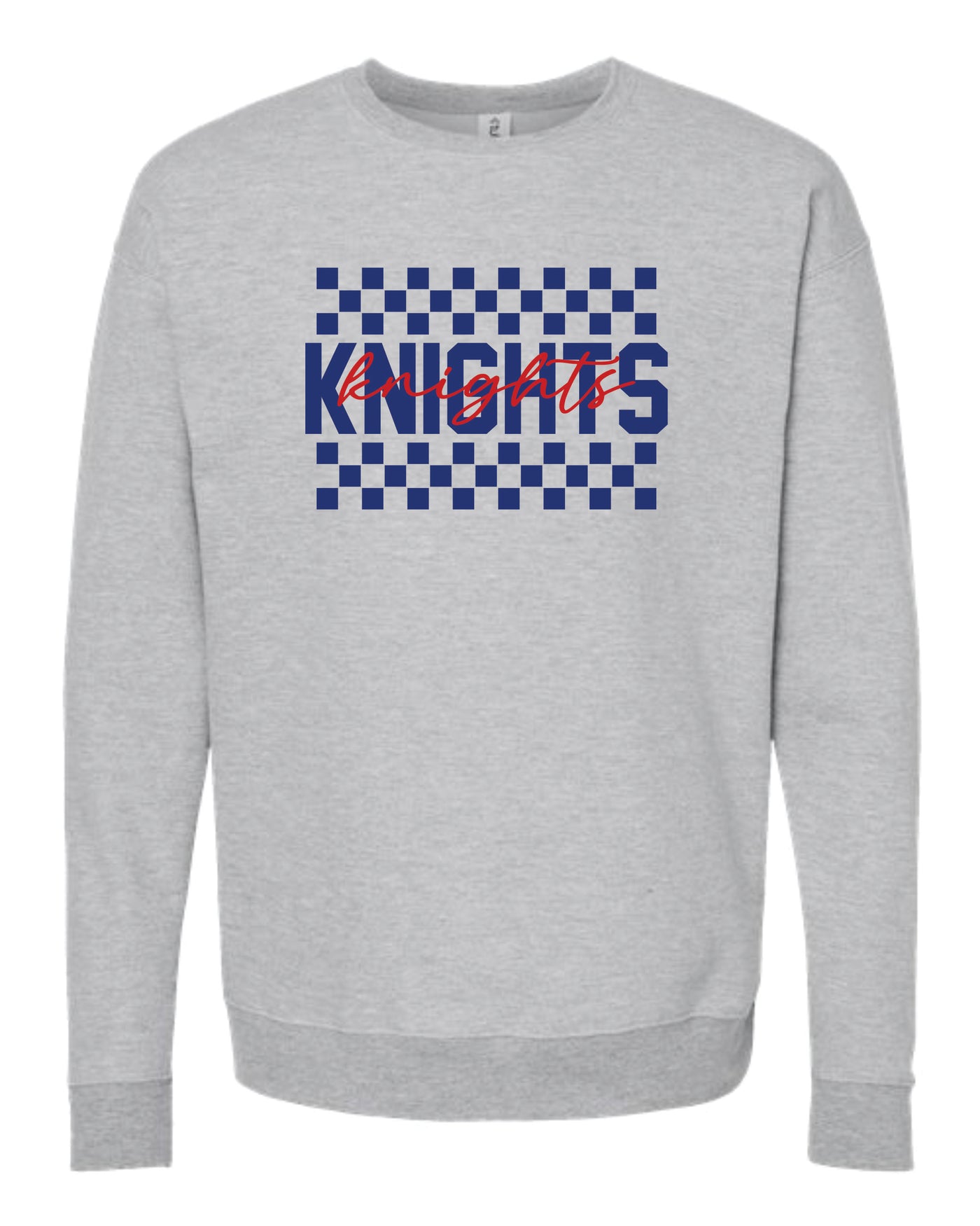 Checkered School Spirit Crewneck Sweatshirt