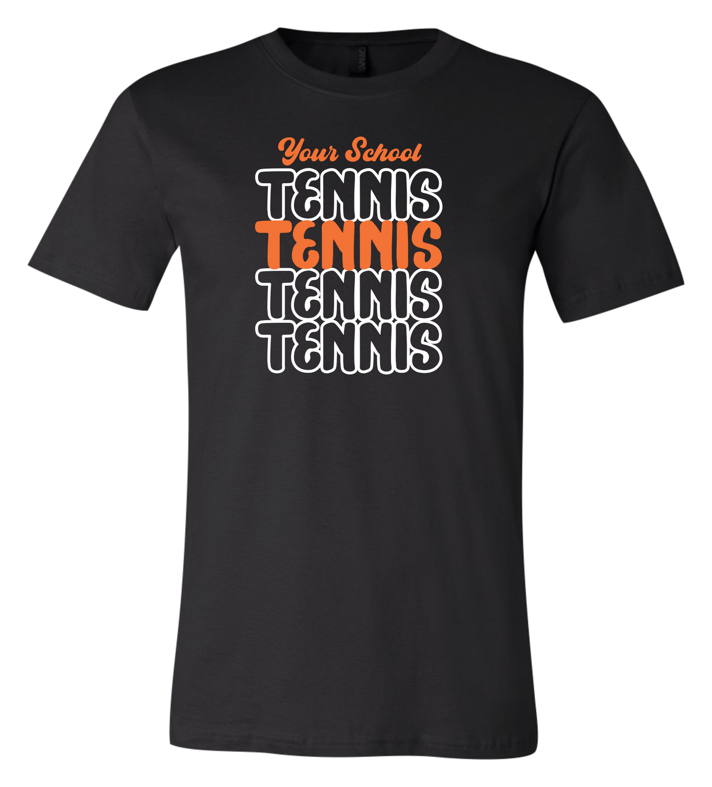 Bubble Letters Tennis Short Sleeve Graphic T-shirt
