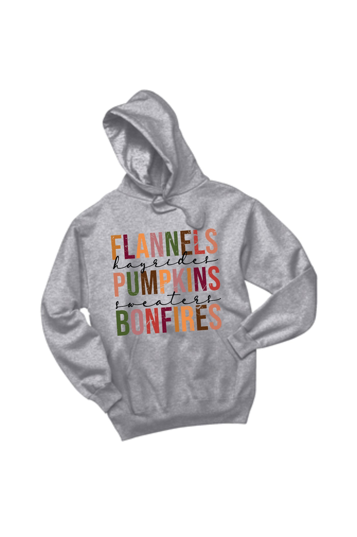 Flannel Pumpkins & Bonfires Hooded Sweatshirt