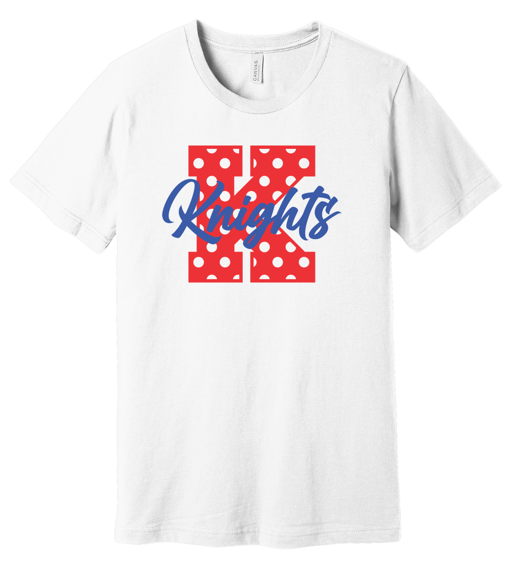 School Mascot Polka Dot Short Sleeve Graphic T-shirt