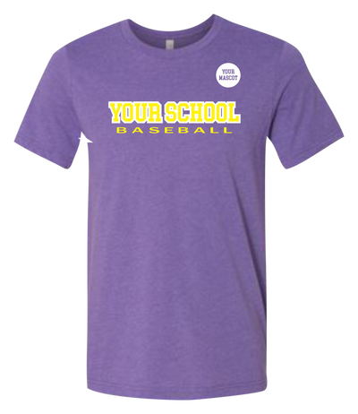 School Mascot Baseball Short Sleeve Graphic T-shirt