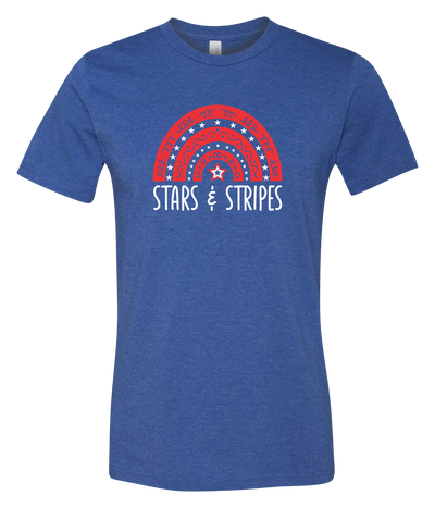 Stars & Stripes Rainbow Short Sleeve Graphic T-shirt
