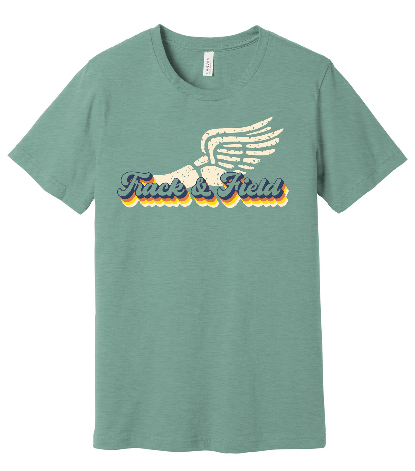 Retro Track and Field Short Sleeve Graphic T-shirt