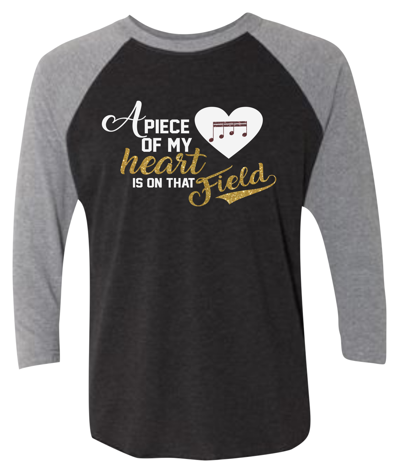 A Piece of my Heart  Raglan 3/4 Sleeve Graphic Shirt