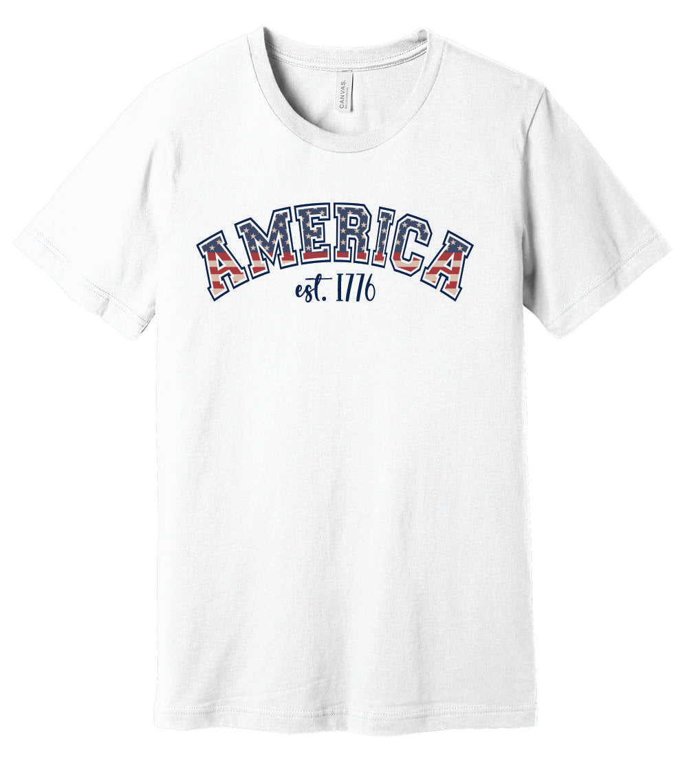 America Est. 1776 Short Sleeve V-Neck T-shirt