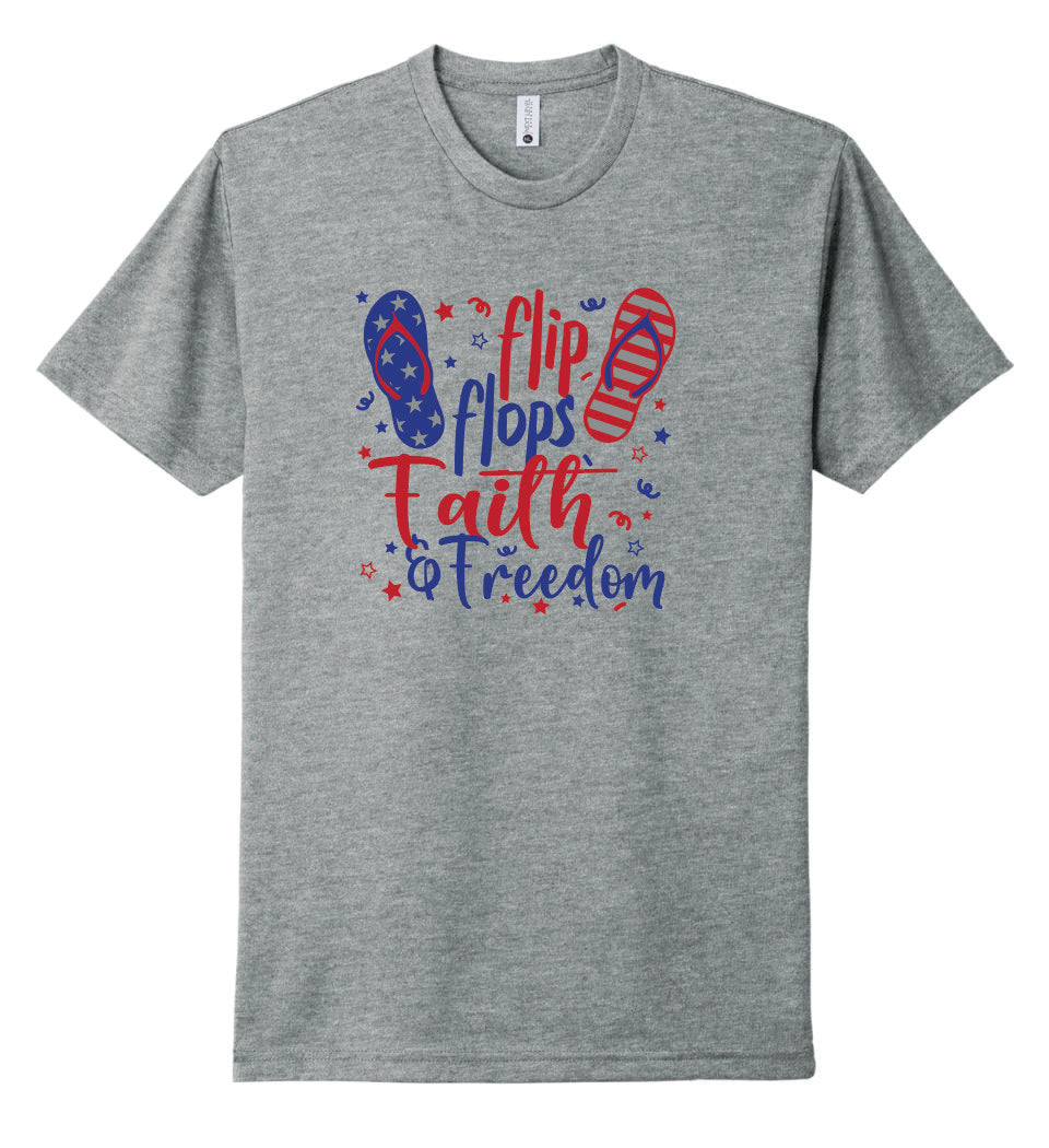 Flip Flops, Faith & Freedom Short Sleeve Graphic T-shirt