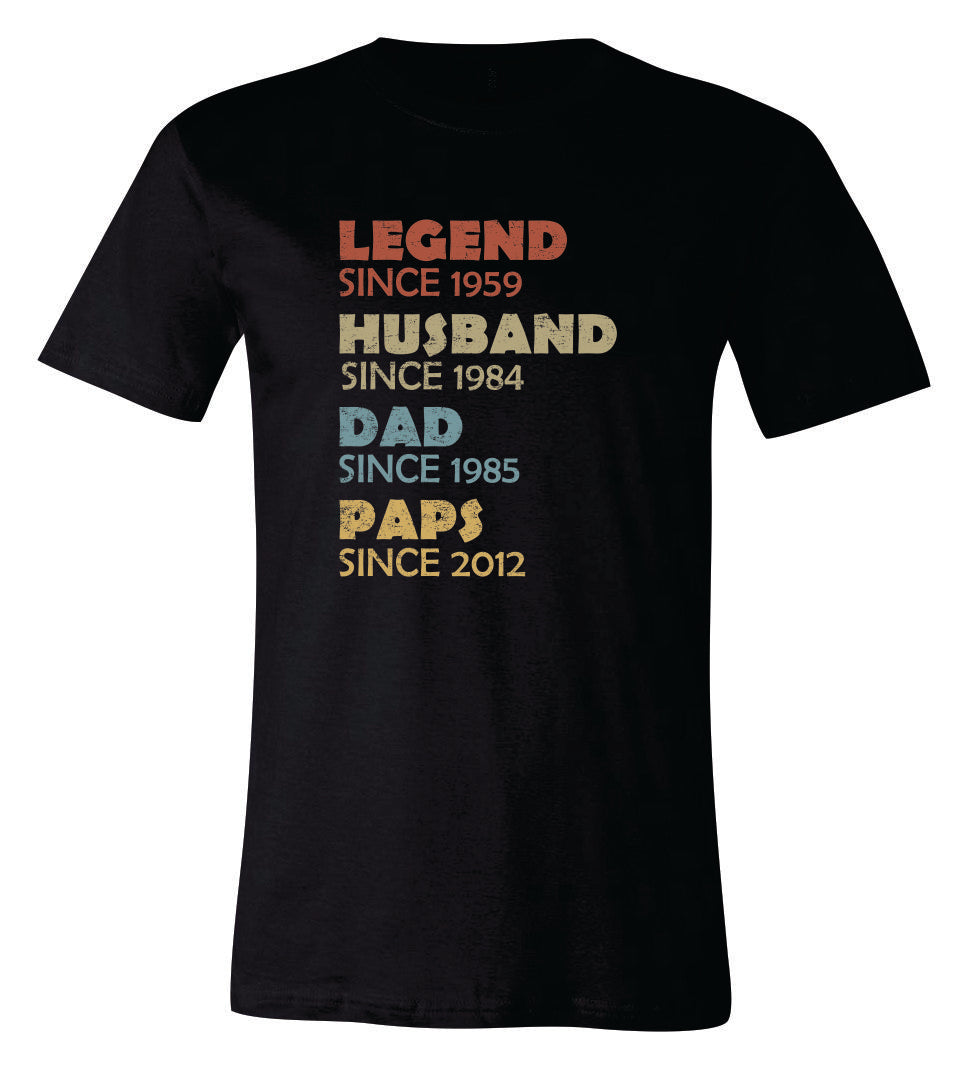Legend, Husband, Dad, Grandpa short sleeve t-shirt