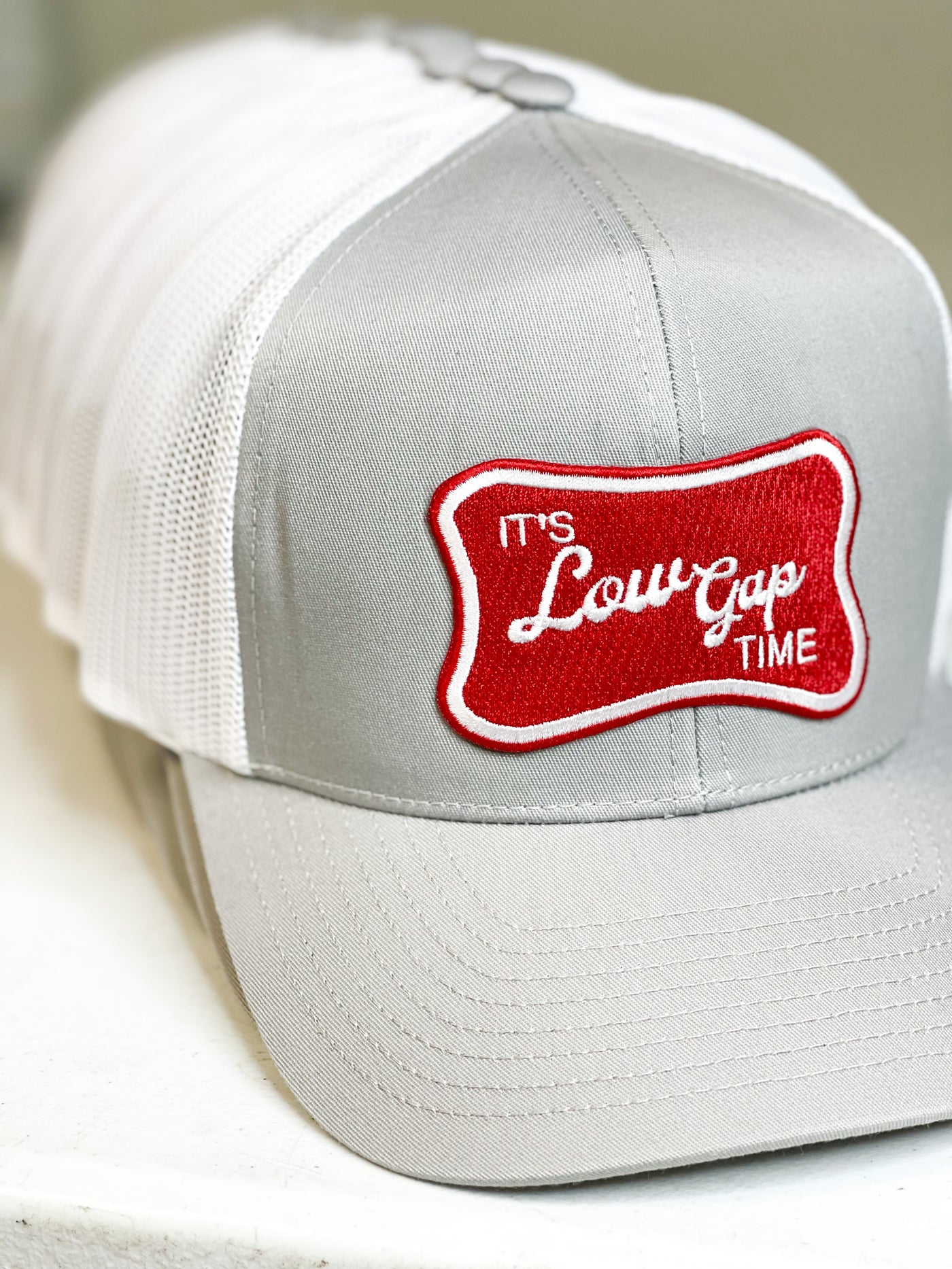 It's Low Gap Time Embroidered Patch Trucker Snapback Hat