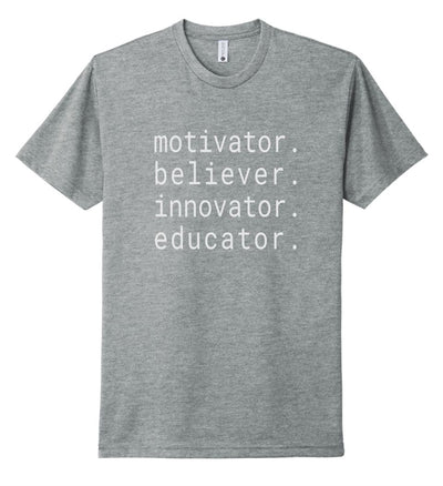 Motivator, Believer, Innovator, Educator Short Sleeve Graphic T-shirt