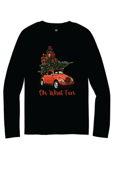 Oh What Fun Beetle Bug Christmas Long Sleeve Graphic T-shirt