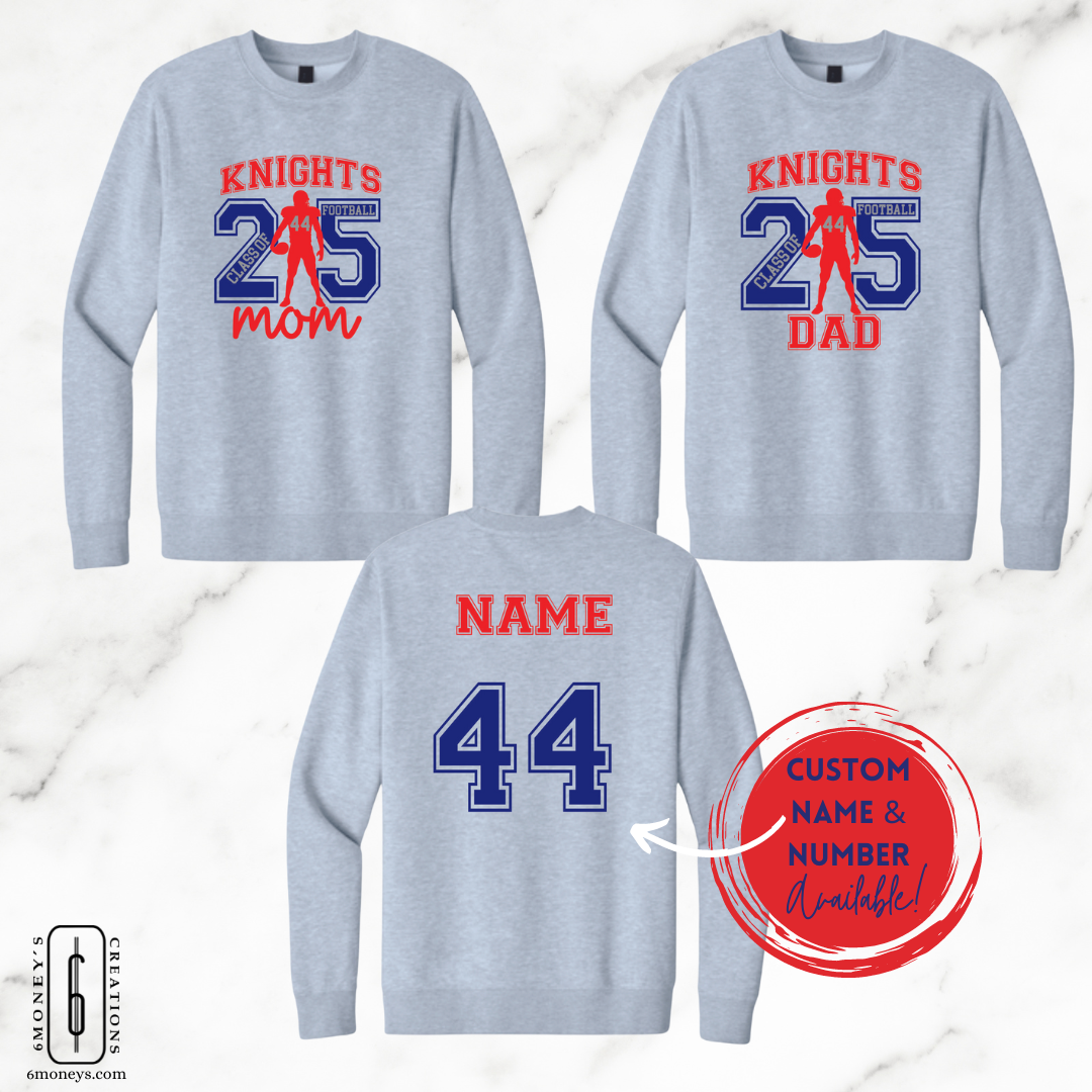 Class of '25 Knights Senior Football Crewneck Sweatshirt