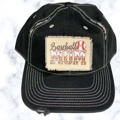 Sports Mom Distressed Patch Hat