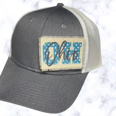 State Polka Dot Distressed Patch Hat