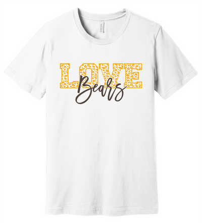 School Mascot Leopard Love Short Sleeve Graphic T-shirt