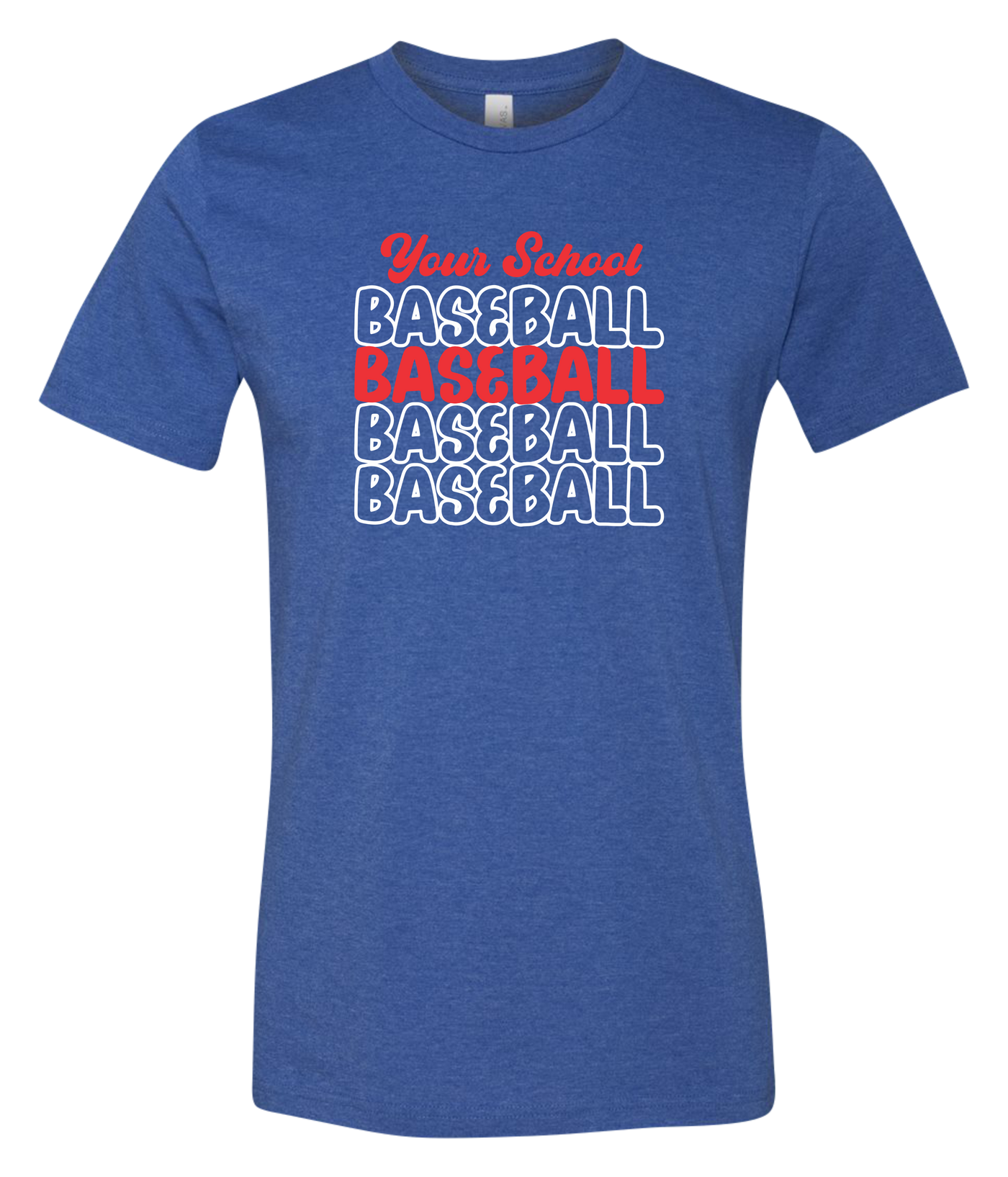 Bubble Letters Baseball Short Sleeve Graphic T-shirt