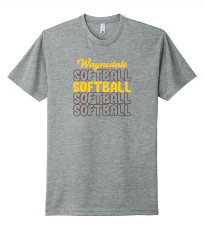 Bubble Letters Softball Short Sleeve Graphic T-shirt