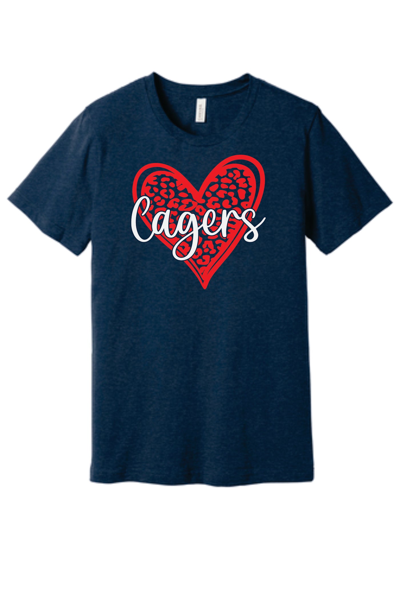 Cagers Leopard Heart Short Sleeve Graphic T-shirt