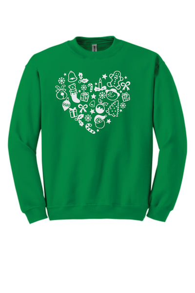 Christmas Heart Crewneck Sweatshirt