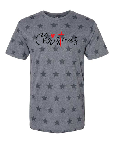 Christmas with Cross Star Short Sleeve T-shirt