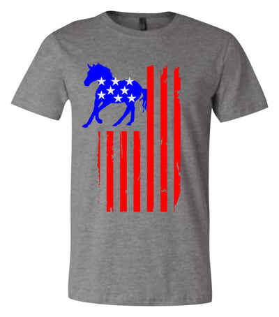 USA Flag & Farm Animal Short Sleeve Graphic T-Shirt
