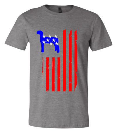 USA Flag & Farm Animal Short Sleeve Graphic T-Shirt