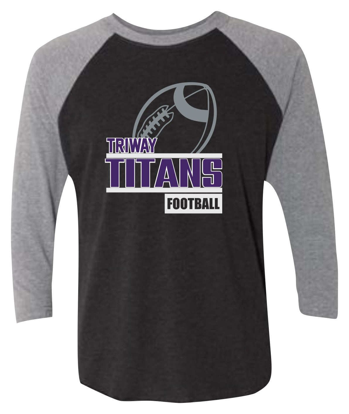 Your School Football Raglan 3/4 Sleeve Graphic Shirt