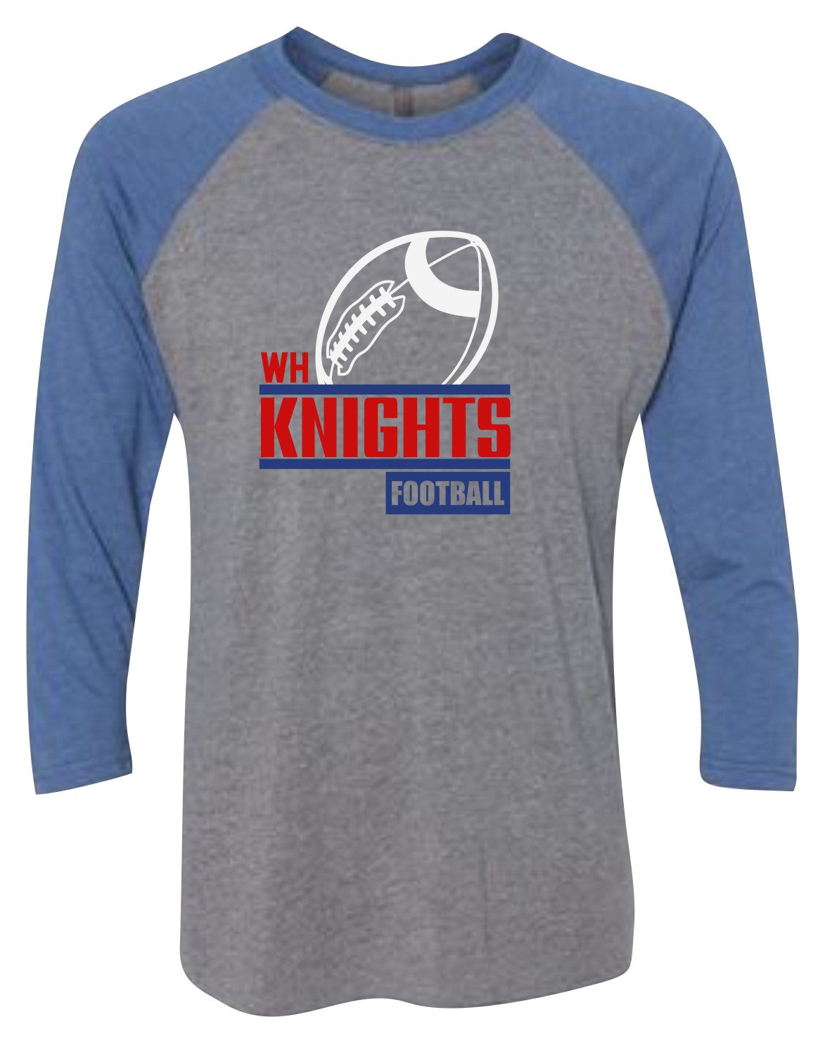 Your School Football Raglan 3/4 Sleeve Graphic Shirt