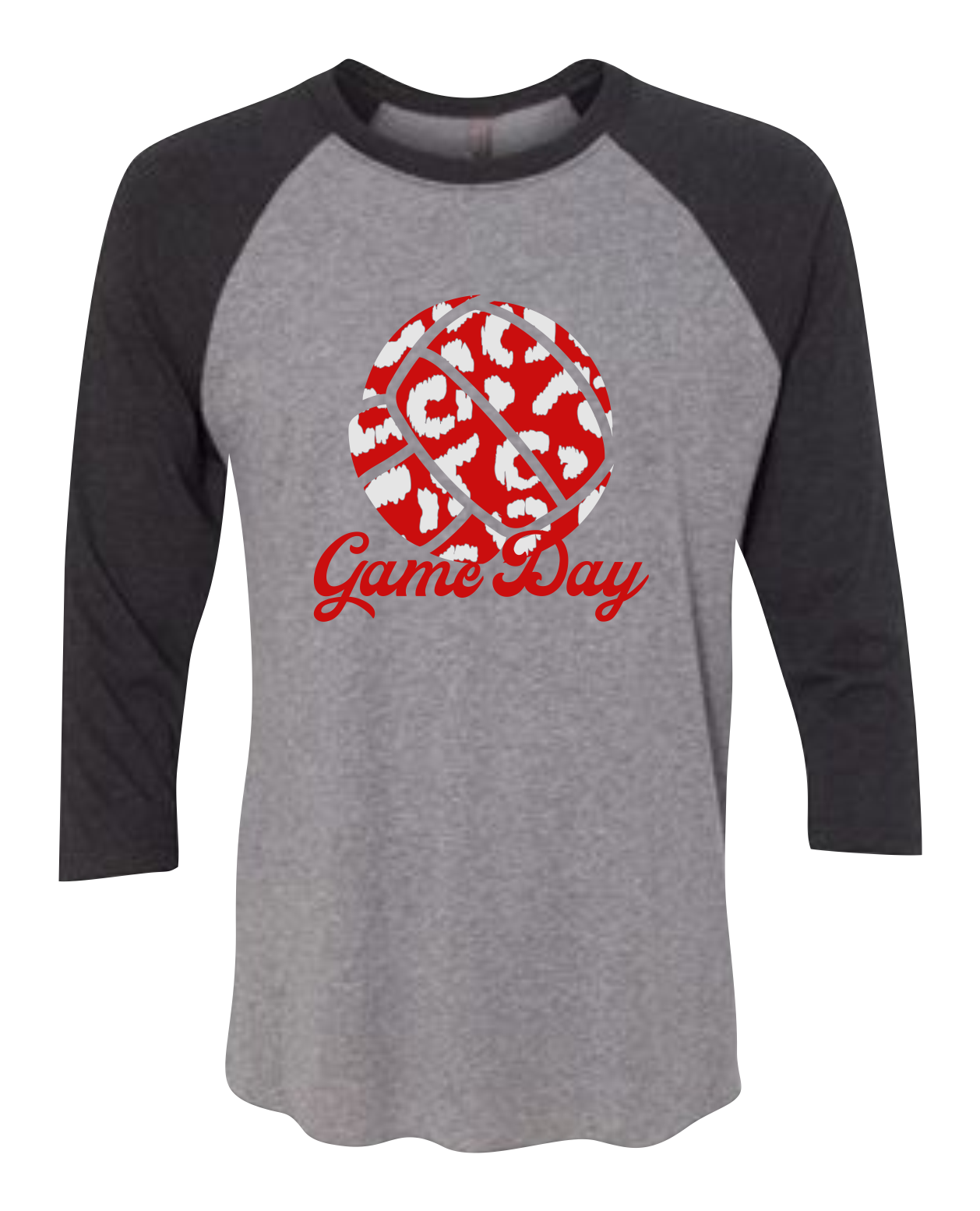 Leopard Game/Race Day Raglan 3/4 Sleeve Graphic Shirt