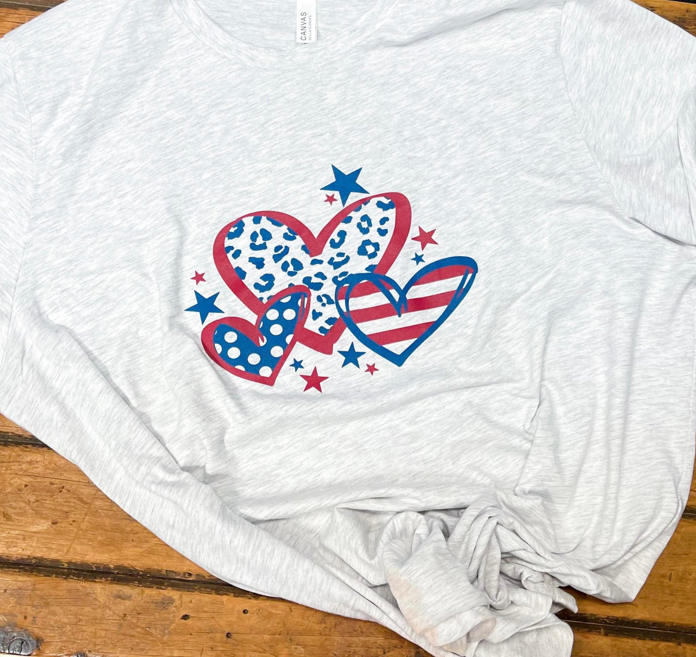Patriotic Heart Short Sleeve Graphic T-shirt