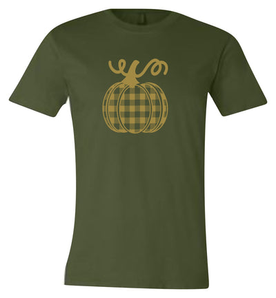 Plaid Pumpkin Short Sleeve Graphic T-Shirt