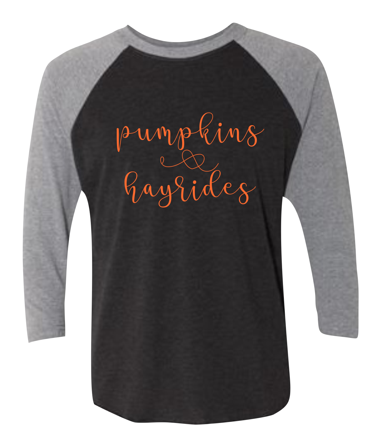 Pumpkins & Hayrides Raglan 3/4 Sleeve Graphic Shirt
