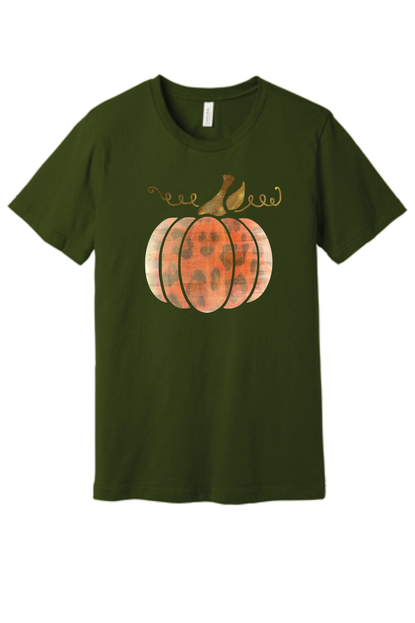Watercolor Leopard Pumpkin Short Sleeve Graphic T-Shirt