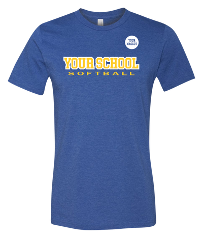 School Mascot Softball Short Sleeve Graphic T-shirt