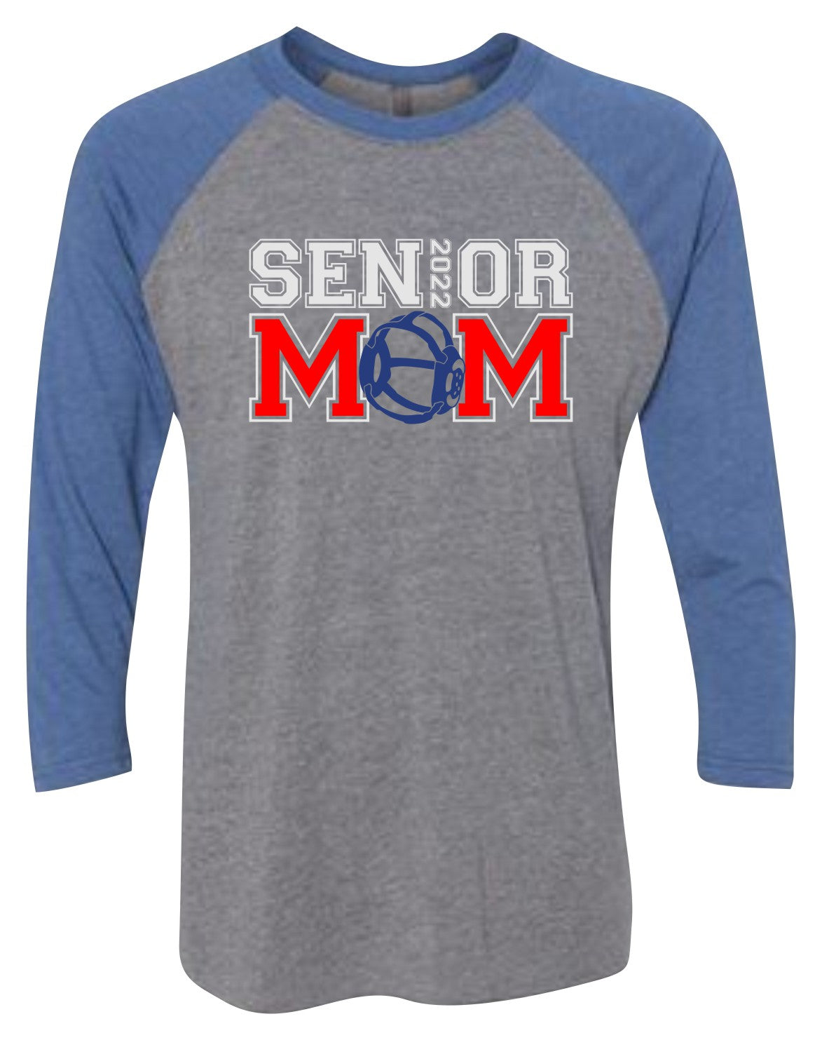 Senior Mom Wrestling Raglan 3/4 Sleeve Graphic Shirt