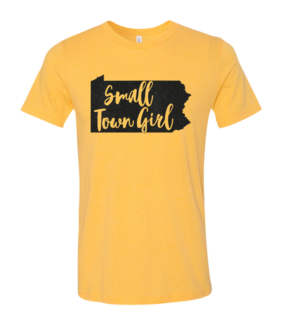 Small Town Girl with State Short Sleeve Graphic T-shirt