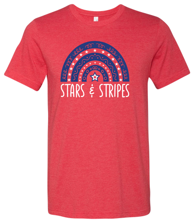 Stars & Stripes Rainbow Short Sleeve Graphic T-shirt