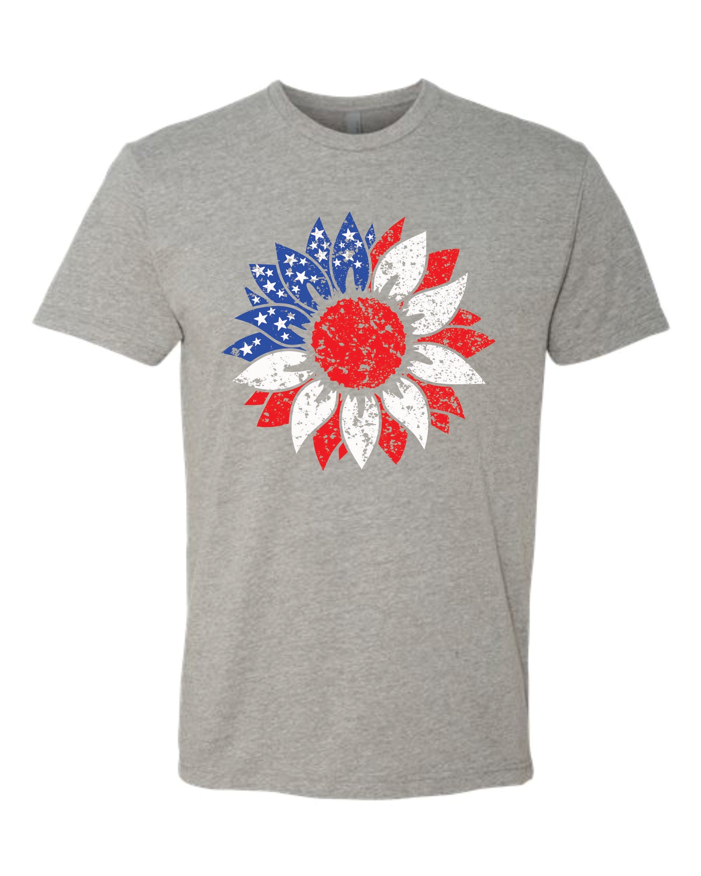 Red White & Blue Sunflower Short Sleeve Graphic T-shirt