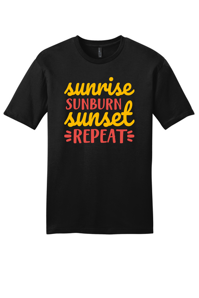 Sunrise, Sunburn, Sunset Repeat Short Sleeve T-shirt