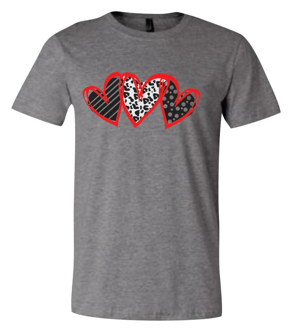 Pattern Heart Short Sleeve T-shirt
