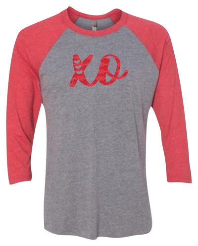 XO Raglan 3/4 Sleeve Graphic Shirt