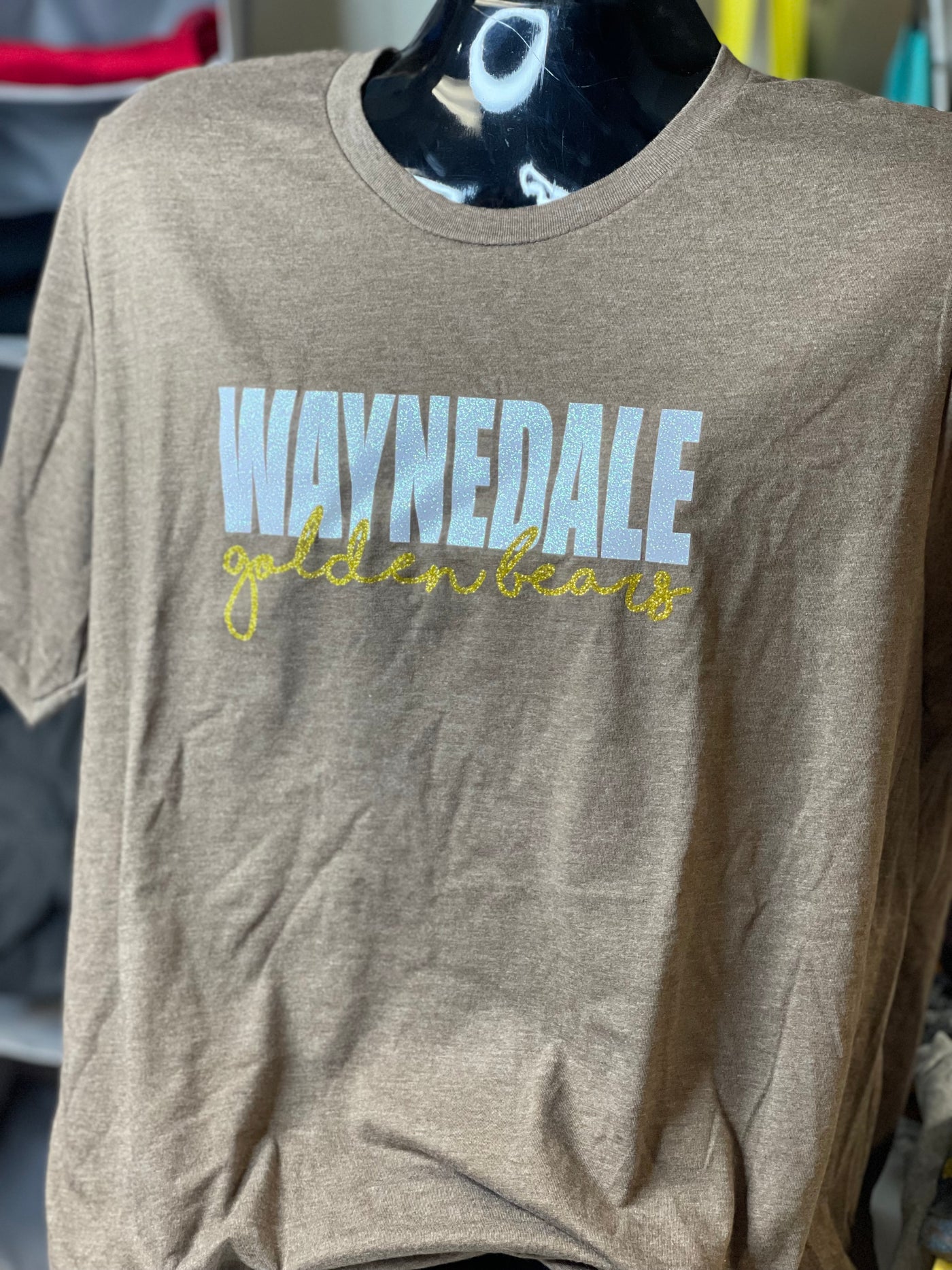 Super soft Waynedale Golden Bears Glitter Short Sleeve T-shirt