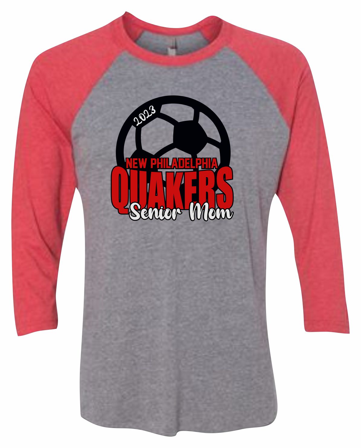 Quaker Senior '23 Mom Raglan Sleeve T-shirt