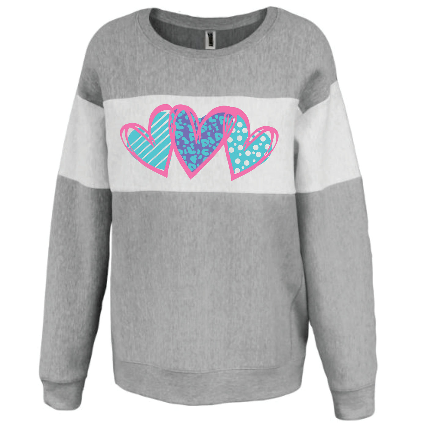 Pattern Hearts Crewneck Sweatshirt